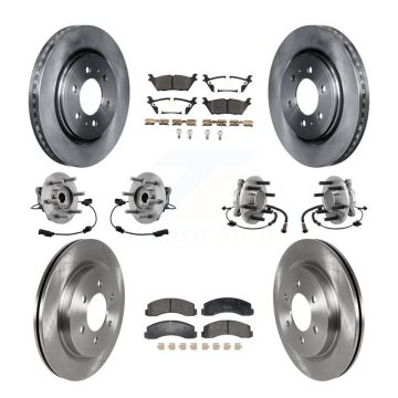 Front Rear Hub Bearing Brake Rotor & Pad Kit (10Pc) For Ford Expedition Lincoln Navigator KBB-129387