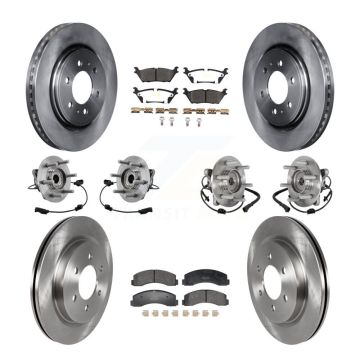 Front Rear Hub Bearing Brake Rotor & Pad Kit (10Pc) For Ford Expedition Lincoln Navigator KBB-129388