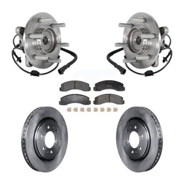 Front Hub Bearing Brake Rotor Pad Kit For 2018-2021 Ford Expedition Lincoln Navigator 4WD KBB-129391
