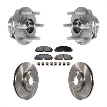 Front Hub Bearing Disc Brake Rotor Pad Kit For Chevrolet Traverse Blazer GMC Acadia Buick KBB-129403