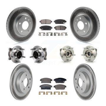 Front Rear Hub Bearing Coated Brake Rotor Pad Kit (10Pc) For Chevrolet Cruze Buick Verano KBB-129407