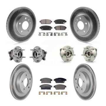 Front Rear Hub Bearing Coated Brake Rotor And Pad Kit (10Pc) For 2011-2012 Chevrolet Volt KBB-129409