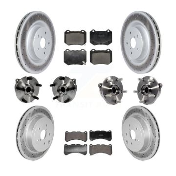Front Rear Hub Bearing Coated Brake Rotor And Pad Kit (10Pc) For 2018-2020 Subaru WRX STI KBB-129413