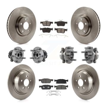 Front Rear Hub Bearings Disc Brake Rotors And Pads Kit (10Pc) For Lincoln Continental FWD KBB-129423