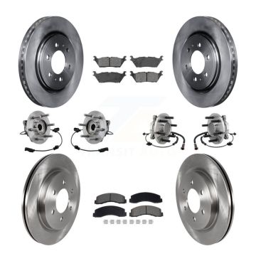 Front Rear Hub Bearing Brake Rotor & Pad Kit (10Pc) For Ford Expedition Lincoln Navigator KBB-129426