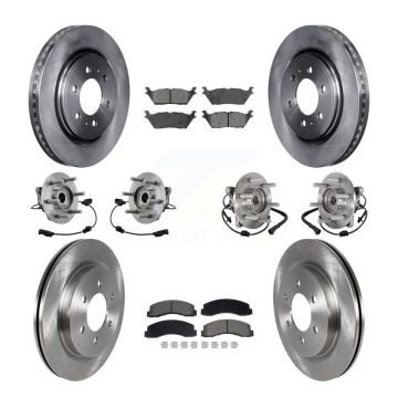 Front Rear Hub Bearing Brake Rotor & Pad Kit (10Pc) For Ford Expedition Lincoln Navigator KBB-129427