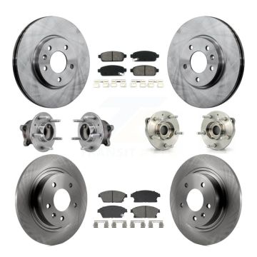 Front Rear Hub Bearing Disc Brake Rotors And Pads Kit (10Pc) For 2011-2012 Chevrolet Volt KBB-129433