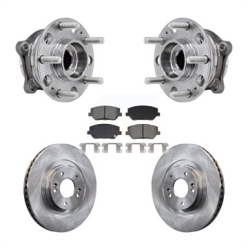 Front Hub Bearing Assembly Disc Brake Rotors And Pads Kit For 2019-2020 Hyundai Santa Fe KBB-129438