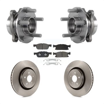 Front Hub Bearing Assembly Brake Rotor & Pads Kit For Ford Fusion Lincoln MKZ Continental KBB-129441