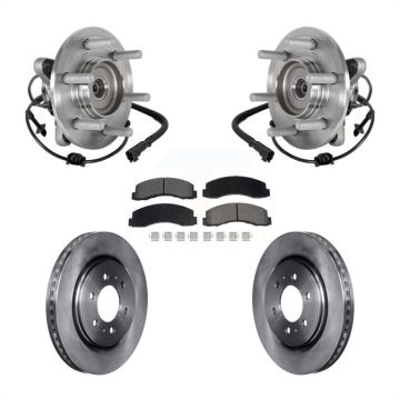 Front Hub Bearing Brake Rotor Pad Kit For 2018-2021 Ford Expedition Lincoln Navigator 4WD KBB-129443