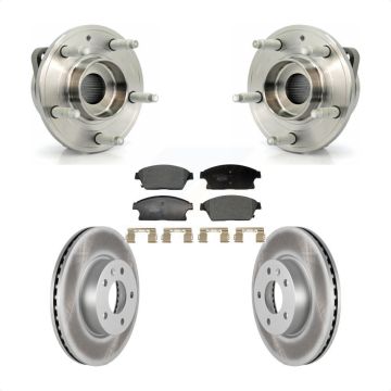 Front Hub Bearing Assembly Coated Disc Brake Rotors And Ceramic Pads Kit For Cadillac ATS KBB-129457
