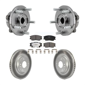 Front Hub Bearing Assembly Coated Disc Brake Rotors And Ceramic Pads Kit For Kia Soul KBB-129463