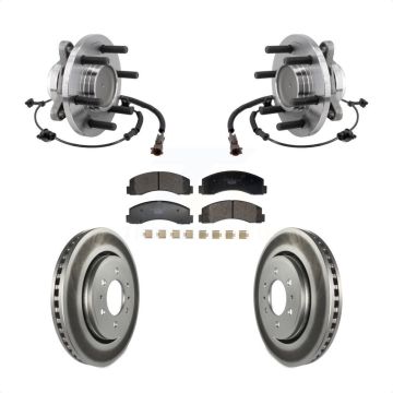 Front Hub Bearing Coated Brake Rotor Pads Kit For Ford F-150 Expedition Lincoln Navigator KBB-129465