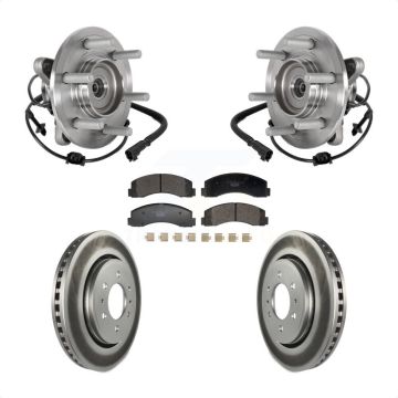 Front Hub Bearing Coated Brake Rotor & Pads Kit For Ford Expedition Lincoln Navigator 4WD KBB-129466
