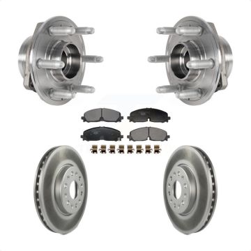 Front Hub Bearing Coat Brake Rotor Pad Kit For Chevrolet Traverse Blazer GMC Acadia Buick KBB-129472