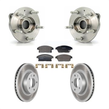 Front Hub Bearing Assembly Coated Disc Brake Rotors And Pads Kit For Cadillac ATS KBB-129475