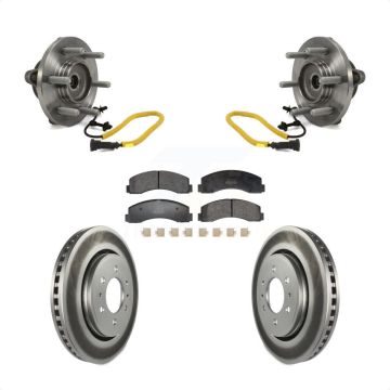 Front Hub Bearing Assembly Coated Disc Brake Rotors And Pads Kit For Ford F-150 KBB-129481