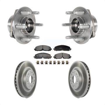 Front Hub Bearing Coat Brake Rotor Pad Kit For Chevrolet Traverse Blazer GMC Acadia Buick KBB-129486