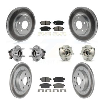 Front Rear Hub Bearing Coated Brake Rotor And Pad Kit (10Pc) For 2011-2012 Chevrolet Volt KBB-129502