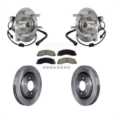 Front Hub Bearing Brake Rotor Pad Kit For 2018-2021 Ford Expedition Lincoln Navigator 4WD KBB-129510