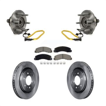 Front Hub Bearing Assembly Disc Brake Rotors And Ceramic Pads Kit For Ford F-150 KBB-129511