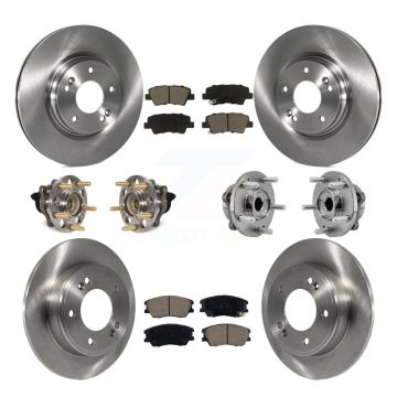 Front Rear Hub Bearing Assembly Disc Brake Rotor And Ceramic Pads Kit (10Pc) For Kia Soul KBB-129520