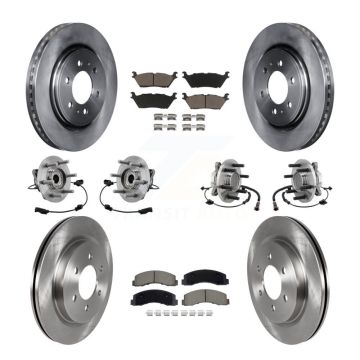 Front Rear Hub Bearing Brake Rotor & Pad Kit (10Pc) For Ford Expedition Lincoln Navigator KBB-129522