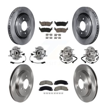 Front Rear Hub Bearing Brake Rotor & Pad Kit (10Pc) For Ford Expedition Lincoln Navigator KBB-129523