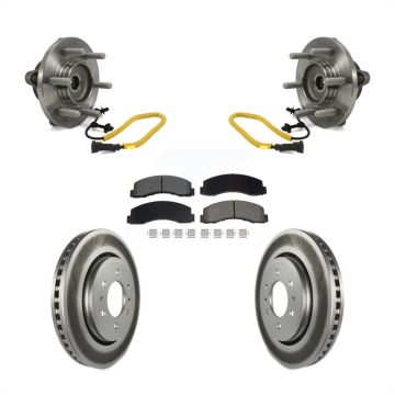 Front Hub Bearing Assembly Coated Disc Brake Rotors And Pads Kit For Ford F-150 KBB-129546