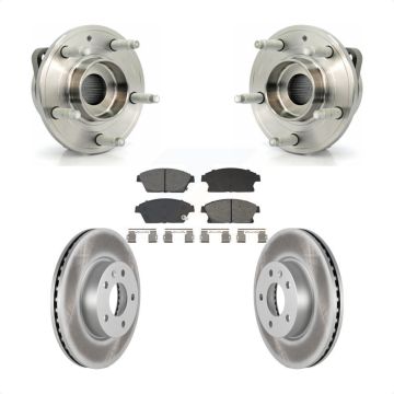 Front Hub Bearing Assembly Coated Disc Brake Rotors And Pads Kit For Cadillac ATS KBB-129548