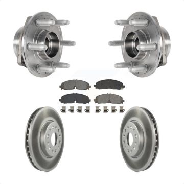 Front Hub Bearing Coat Brake Rotor Pad Kit For Chevrolet Traverse Blazer GMC Acadia Buick KBB-129550