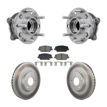 Front Hub Bearing Assembly Coated Disc Brake Rotor Pad Kit For 2019-2020 Hyundai Santa Fe KBB-129554
