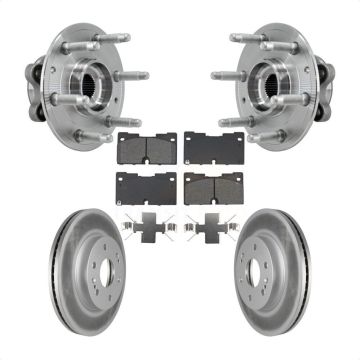 Front Hub Bearing Coat Brake Rotor Pads Kit For Chevrolet GMC Silverado 1500 Sierra Yukon KBB-129555