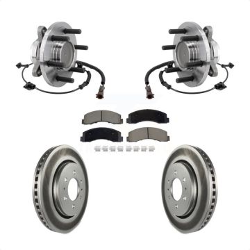 Front Hub Bearing Coated Brake Rotor Pads Kit For Ford F-150 Expedition Lincoln Navigator KBB-129566