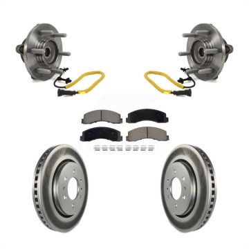 Front Hub Bearing Assembly Coated Disc Brake Rotors And Ceramic Pads Kit For Ford F-150 KBB-129567