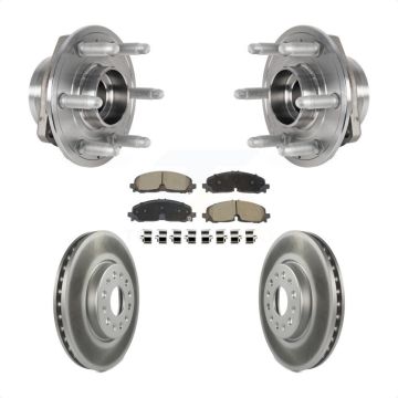 Front Hub Bearing Coat Brake Rotor Pad Kit For Chevrolet Traverse Blazer GMC Acadia Buick KBB-129576