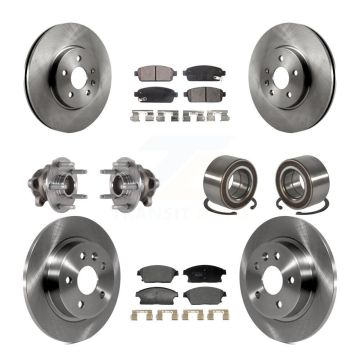 Front Rear Hub Bearing Brake Rotor And Pad Kit (10Pc) For Buick Encore Chevrolet Trax FWD KBB-129578