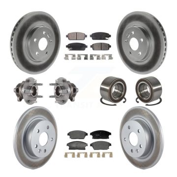 Front Rear Hub Bearing Coated Brake Rotor Pads Kit (10Pc) For Buick Encore Chevrolet Trax KBB-129586