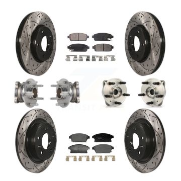 Front Rear Hub Bearing Coat Brake Rotor Pads Kit (10Pc) For Chevrolet Cruze DIESEL engine KBB-129589