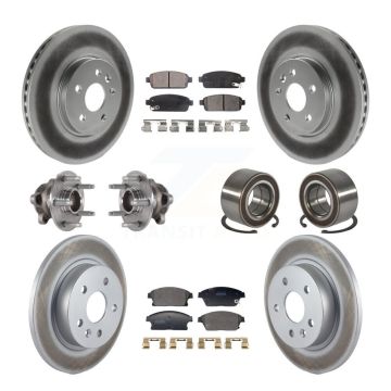 Front Rear Hub Bearing Coated Brake Rotor Pads Kit (10Pc) For Buick Encore Chevrolet Trax KBB-129606