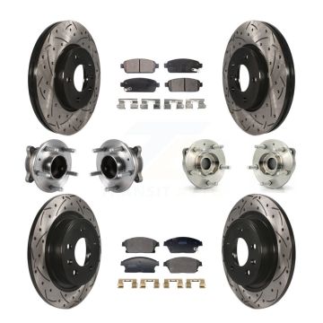 Front Rear Hub Bearing Coated Brake Rotor Pad Kit (10Pc) For Chevrolet Cruze Buick Verano KBB-129608