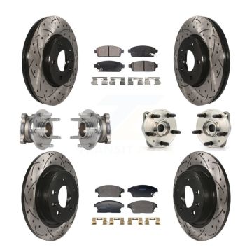 Front Rear Hub Bearing Coat Brake Rotor Pads Kit (10Pc) For Chevrolet Cruze DIESEL engine KBB-129609