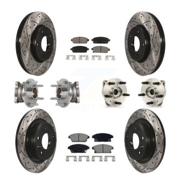 Front Rear Hub Bearing Coat Brake Rotor Pads Kit (10Pc) For Chevrolet Cruze DIESEL engine KBB-129634