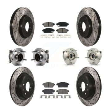 Front Rear Hub Bearing Coated Brake Rotor Pad Kit (10Pc) For Chevrolet Cruze Buick Verano KBB-129666