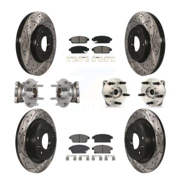 Front Rear Hub Bearing Coat Brake Rotor Pads Kit (10Pc) For Chevrolet Cruze DIESEL engine KBB-129667