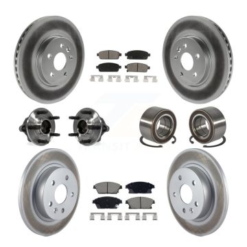 Front Rear Hub Bearing Coated Brake Rotor Pads Kit (10Pc) For Chevrolet Trax Buick Encore KBB-129670