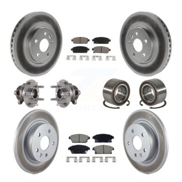 Front Rear Hub Bearing Coated Brake Rotor Pads Kit (10Pc) For Buick Encore Chevrolet Trax KBB-129671