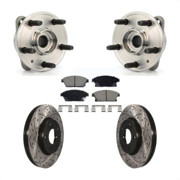 Front Hub Bearing Drill Slot Brake Rotor Pads Kit For 14-15 Chevrolet Cruze DIESEL engine KBB-129726