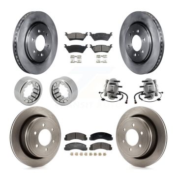 Front Rear Hub Bearing Disc Brake Rotor Pads Shoe Kit (10Pc) For 2018-2020 Ford F-150 RWD KBB-129750
