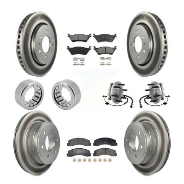 Front Rear Hub Bearing Coat Brake Rotor Pads Shoe Kit (10Pc) For 2018-2020 Ford F-150 RWD KBB-129754